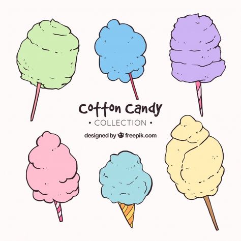 Cotton Candy Drawing Easy, Cotton Candy Doodle, How To Draw Cotton Candy, Cute Candy Drawing, Cotton Candy Tattoo, Cotton Candy Drawing, Candy Reference, Cotton Candy Illustration, Candy Doodles