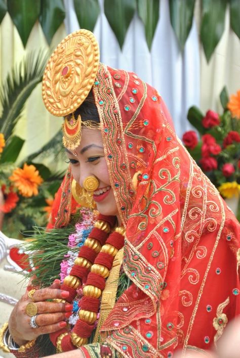 Traditional Nepalese Limbu ethnic jewellery Nepali Bride, Nepali Traditional, Nepali Culture, Nepali Wedding, Nepal Culture, Simplicity Is Beauty, Culture Clothing, Causal Dresses, Traditional Clothes