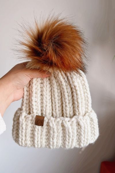 Crochet Patterns - CJ Design Blog Crochet Hat Poof, Double Pom Crochet Hat Pattern, Puff Stitch Crochet Beanie, Crochet Hat Puff Stitch, Puff Stitch Slouchy Beanie Crochet, Blog Design, Crochet Crafts, Free Crochet, Knitting Patterns