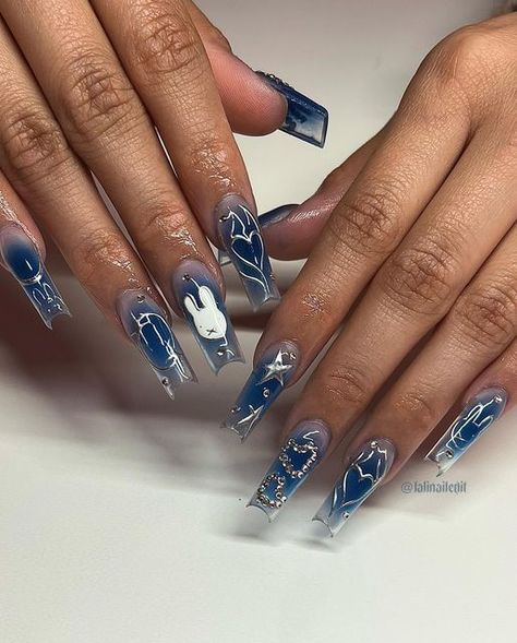 Chrome Nails Designs, Asian Nails, Long Acrylic Nail Designs, Formal Nails, Nail Jewels, Almond Nails Designs, Pretty Gel Nails, Really Cute Nails, Cute Gel Nails