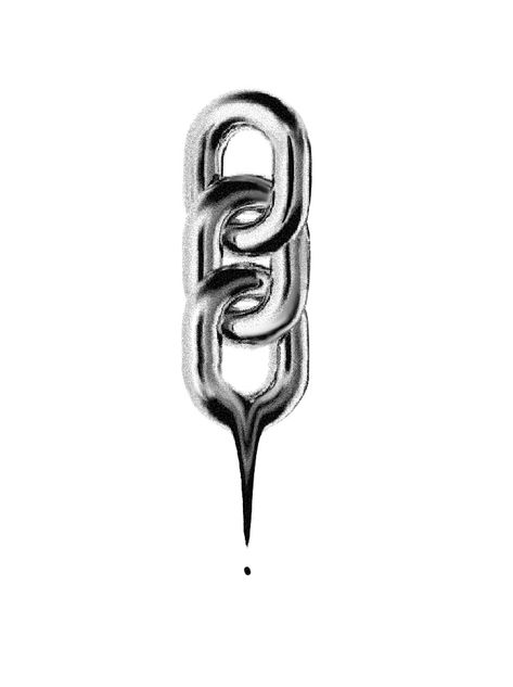 Chrome Painting Art, Chrome Tattoo Designs, Chrome Objects, Chain Tattoo Design, Metallic Drawing, Chrome Tattoo, Chrome Lettering, Chrome Icon, Minimal Pictures