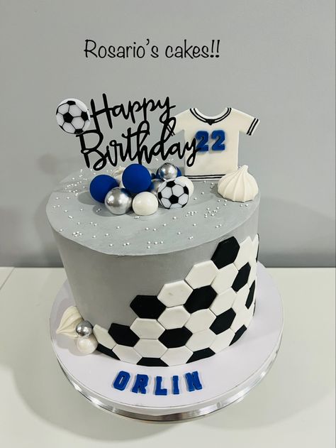 Bento Cake Football Design, Messi Cake Design, Football Cake Messi, Birthday Cake Soccer, Pastel Futbol Soccer, Football Party Cake, Birthday Cake For Football Lover, Soccer Birthday Cakes, Football Birthday Cake