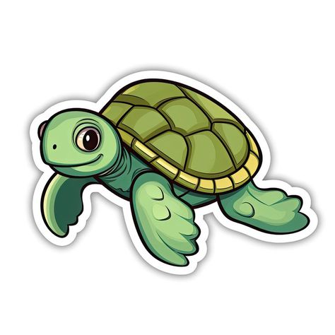 Swimming Turtle, Turtle Sticker, Black Cat Sticker, Capture The Moment, Handmade Sticker, Transparent Material, Anime Stickers, Dog Stickers, Animal Stickers