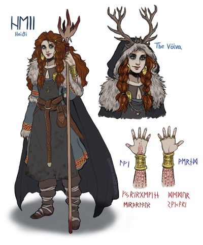 Dnd Shaman, Norse Oc, Shaman Character Design, Medieval Character Art, 4 Arms Character Design, Four Arms Character Design, Norse Shaman, Female Shaman, God Clothes