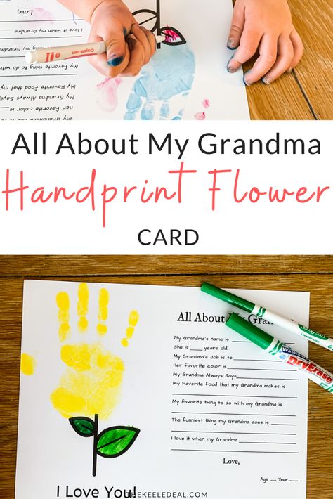 Grandma Birthday Handprint Craft, Birthday Card Grandma Diy, Mother’s Day Handprint Grandma, Diy Card For Grandma, Happy Birthday Grandma Craft, Birthday Craft For Grandma, Grandma Birthday Card From Grandkids, Homemade Birthday Cards For Grandma, Diy Birthday Cards For Grandma