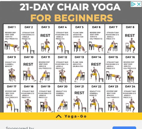 Chair Yoga For Beginners, Calf Press, Chair Pose Yoga, Ayurvedic Healing, Chair Pose, Chair Exercises, Chair Yoga, Relieve Back Pain, Workout Chart