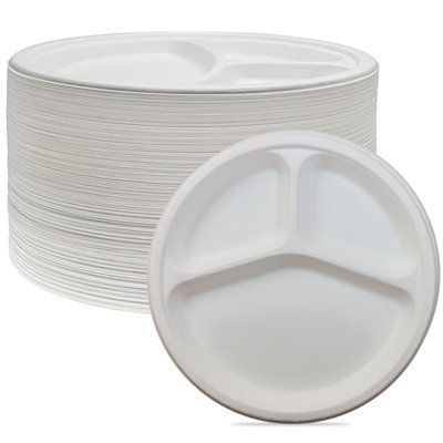 SIMOND STORE Disposable 100% Recyclable Sugarcane Bagasse Fiber Environment-Safe Plates for Party, BBQ, Wedding! Sugarcane bagasse fiber plates are recyclable tableware made from the fibrous residue left over after extracting the juice from sugarcane. They are a more environmentally safe and sustainable alternative to traditional plastic or foam plates because they are made from a renewable resource and will degrade naturally over time. These plates are usually recyclable and can be discarded in Compostable Plates, Wedding Plastic Cups, Bbq Wedding, Gold Bangle Set, Wedding Cups, Disposable Plates, Container Set, White Plates, Exotic Fruit