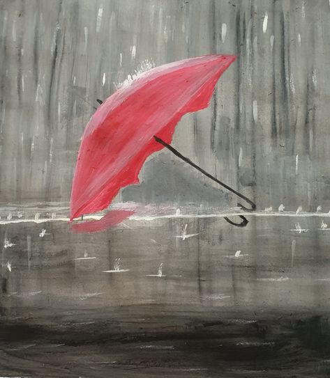 Umbrella Drawing, Red Umbrella, Watercolor Pictures, Acrylic Painting Tips, Under My Umbrella, Charcoal Art, Art Painting Acrylic, Painting Tips, Christmas Gnome