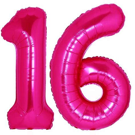 16 Year Anniversary, 16th Birthday Balloons, Balloon Helium, 16th Birthday Decorations, 16 Balloons, Balloons For Birthday, Foil Number Balloons, Anniversary Party Decorations, Number 16