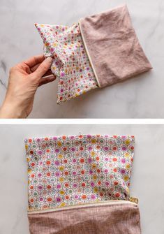 Easy Zipper Pouch Tutorial, Easy Zipper Pouch, Diy Pouch No Zipper, Zipper Tutorial, Simple Pouch, Suzy Quilts, Zippered Pouches, Simple Bag, Sew Zipper