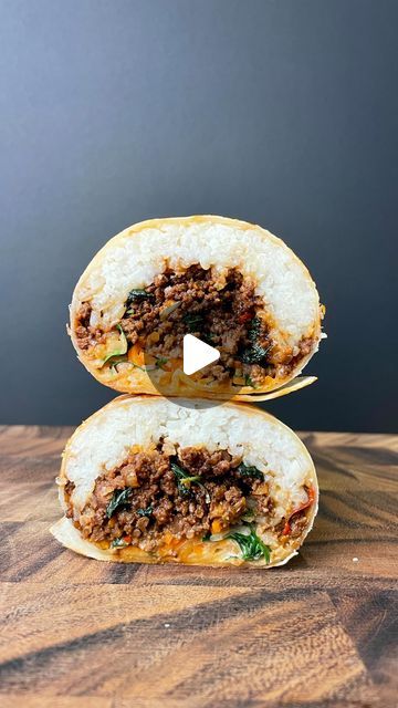 Dan Roberts on Instagram: "Wrapped up Burrito Series | Day 1 | Thai Basil Beef Burrito with Ginger Lemongrass rice and Sriracha mayo.

Check out the link in my bio for the recipe.

#burrito #asmr #recipes #burritoseries #thaibeef" Thai Burrito, Lemongrass Rice, Basil Beef, Thai Basil Beef, Beef Burrito, Thai Beef, Sriracha Mayo, Thai Basil, Sriracha