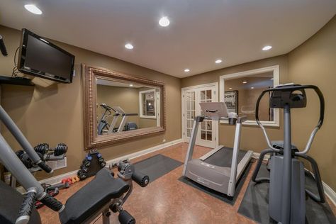 Basement Design Ideas | HGTV Mini Gym At Home Ideas, Basement Home Gym, Home Gym Basement, Basement Gym, Exercise Room, Home Remodeling Contractors, Modern Basement, Gym Room At Home, Home Gym Decor