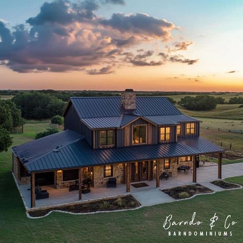 Imagine cozy fall & winter nights in this lovely barndo. Let us help you find the perfect location, floor plan, interior and more. Contact our team at 705-344-9852 to begin your barndo journey! • • • • • #barndoandco #barndo #barndodesign #designinspo #interiordesign #barndodecor #barndominium #barndominiumlifestyle #barndominiumguy #thebarndoguy #barndominionexperts #barndominiumdesign #canada #northamerica Dream Farmhouse, Dream Life House, Ranch Style House Plans, Modern Barn House, American Houses, Barndominium Floor Plans, Farmhouse Style House Plans, Modern Farmhouse Exterior, Ranch Style Home