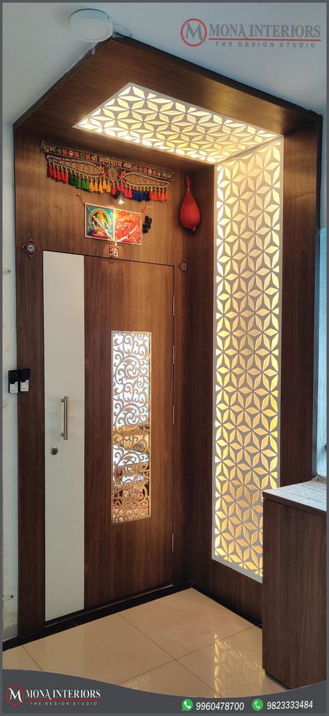 Flat Entrance Design, Partitions Ideas, Indian Main Door Designs, Wooden Panel Design, बेडरूम डिजाइन, Wall Partitions, Entry Door Designs, Partition Designs, Wall Partition