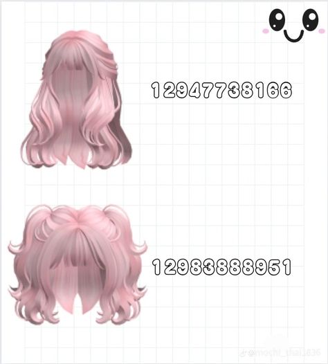 Roblox Codes Pink, Roblox Ids, Light Pink Hair, Iphone Wallpaper Cat, Y2k Hair, Cute Eyes Drawing, Desain Buklet, Black Hair Roblox, Bloxburg Decal Codes