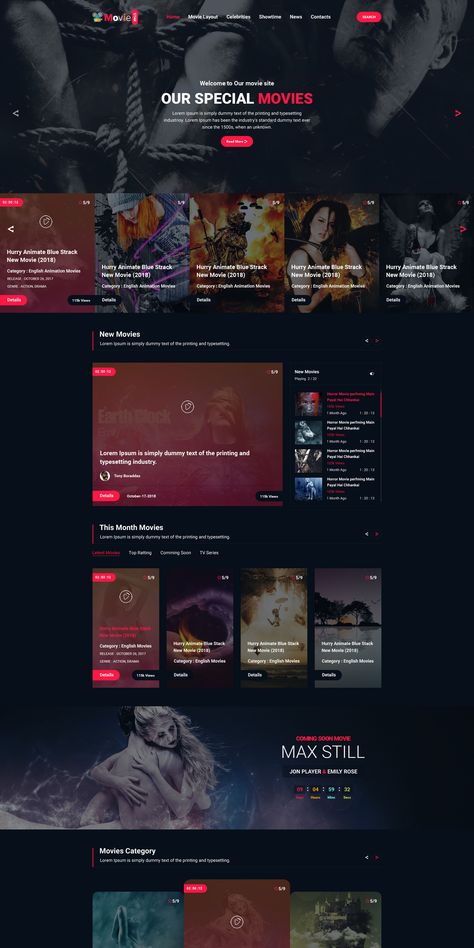 MOVIIE STAR - Online Movie, Video Movies Website Design, Film Website Design, Movie Website Design, Jewelry Website Design, Movie Categories, Movie Website, Movie Sites, Frontend Developer, Wix Templates