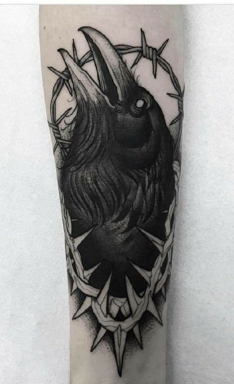 Black Work Tattoos Men, Two Headed Raven Tattoo, Big Tattoo Cover Up Ideas Black, Gothic Crow Tattoo, Raven Head Tattoo, Raven Moon Tattoo, Jackdaw Tattoo, Illustrative Blackwork Tattoo, Back Tattoo Cover Up