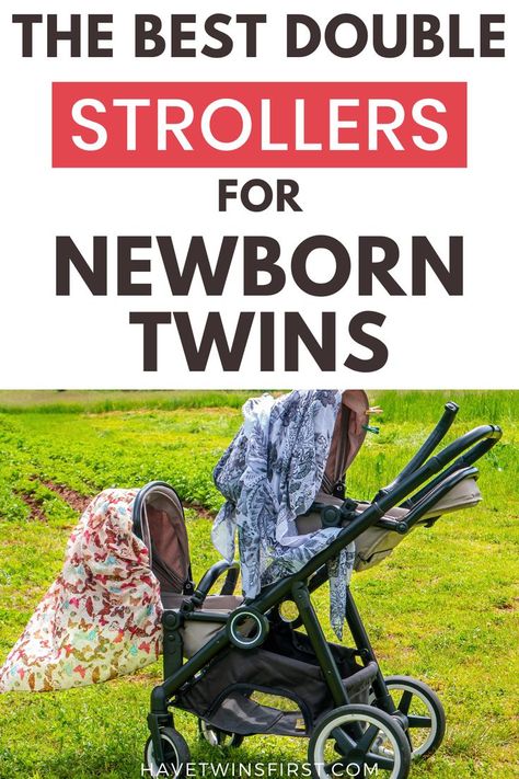 What stroller do you need for twins? Learn which double strollers are best for newborn twins and why. Learn about different stroller configurations and types for twins, so you can pick the best one for your family's needs. Best Twin Strollers, Stroller Newborn, Twin Pregnancy Announcement, Best Double Stroller, Newborn Stroller, Twin Strollers, Double Stroller, Expecting Twins, Baby Gear Essentials