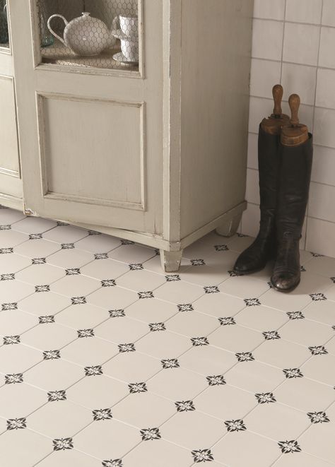 Sophisticated Empire floor tiles from the Odyssey collection by Original Style. Understated yet beautiful! French Flooring, Octagon Tile, French Designs, Patterned Tiles, Dover White, Handcrafted Tile, Suite Bathroom, The Odyssey, Family Shoot