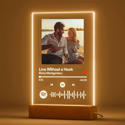 PRICES MAY VARY. 🎵Custom Music Spotify Plaque - 1.Click "Customize now" 2. Choose Text Color on Plaque: White, Black 3. Add the Favorite Song Name 4. Add the Artist Name 5. Upload 1 Photo. Personalized night light. Spotify codes work! Point your phone at the code and the song will play. 🎵Light Up The Song - Do you have a favorite music or singer? Is there a song that always touches your heartstrings? Have you ever played this song in a single loop, in your happy or sad moments. Customize this Spotify Plaque, Custom Picture Gifts, Music Plaque, Customized Photo Gifts, Picture Gifts, Cadeau Photo, Valentines Gifts For Boyfriend, Personalized Photo Gifts, Valentines Day Gifts For Him