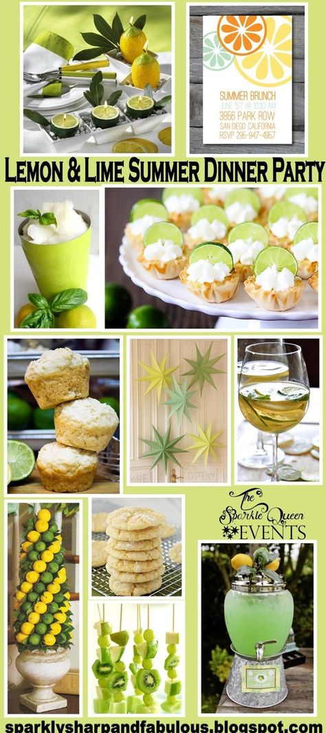 Lime Party Theme, Citrus Party, Summer Dinner Party, Drinks And Food, Themed Dinner, Dinner Club, Dinner Party Summer, Summer Brunch, Dinner Themes