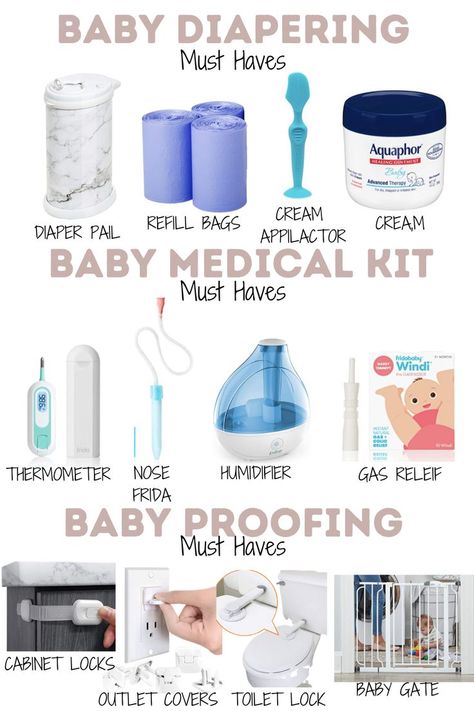 Build your baby registry wil ease and know exactly what you need for baby's first year! Everything fro baby proofing, baby medical supplies and diapering must haves. #babyregistry #babyessentials #babymusthaves #babyproofing #baby Baby Supplies List, Baby Registry Guide, Baby Tech, Baby Guide, Baby Registry Essentials, Baby Registry List, Registry List, Baby Care Essentials, Baby Essentials Newborn