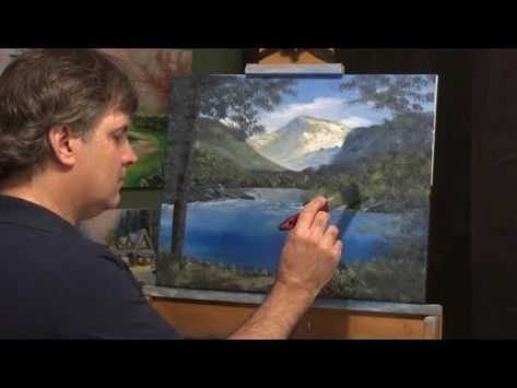 How to paint "Mountain Vista" - Easy Bob Ross style Landscape Painting for Beginners - YouTube How To Paint Mountains, Paint Mountains, Landscape Painting For Beginners, Bob Ross Landscape, Bob Ross Paintings, Mountain Landscape Painting, Easy To Paint, Painting For Beginners, Bob Ross