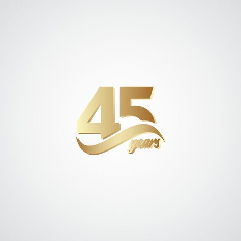 45 Years Anniversary Celebration Elegant Gold Logo Vector Template Design Illustration 45 Years Anniversary, Wedding Boards, Anniversary Logo, Vector Template, 45 Years, Gold Logo, Anniversary Celebration, Year Anniversary, Vector Logo