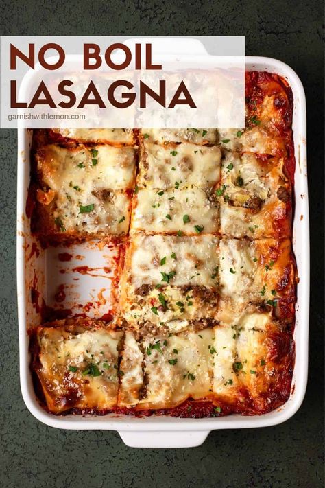 Recipes With Lasagna Noodles, Easy Lasagna Recipe With Ricotta, Baked Lasagna Recipe, Homemade Lasagna Recipes, Vegetarian Lasagna Recipe, Lasagna Recipe With Ricotta, Oven Ready Lasagna, No Boil Lasagna, Best Lasagna Recipe