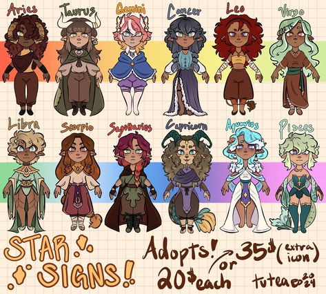 DISCOUNTED!!! ✨STAR SIGN ADOPT BATCH!!✨ 10$ EACH NOW!!! O=open X=closed O|O|O|X|X|O X|O|O|X|X|X Payment via Cash app, Venmo, Zelle *No holds! No exceptions!* CROSSPOSTED!! UPDATES MADE ASAP!! #adopt #adoption #adoptables #adoptable #oc #ocart #art #artistsoninstagram #artforsale #adoptsforsale #ocdesign #ocsforsale #ocs #artforsale Dnd Adoptable, Oc Family Tree, Adopt A Character, As Adoptables, Oc Adoptables, Adoptable Species, Oc Adopts, Space Adoptable, Star Oc