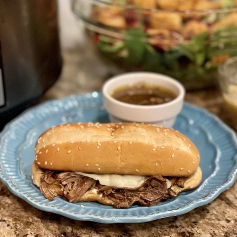 Mississippi French Dip Sandwiches - Dinnerin Mississippi French Dip Crock Pot, Mississippi French Dip Sandwiches, French Dip Crock Pot, Mississippi Pot Roast, French Dip Sandwich, French Roast, French Dip, Slow Cooker Dinner, Beef Casserole Recipes