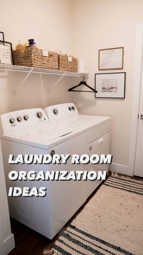 #diy #laundryroomdecor #organization Laundry Organizing Ideas, Cheap Laundry Room Organization, Small Storage For Laundry Room, Laundry Room Organization With Wire Rack, How To Decorate A Small Laundry Room, Efficient Laundry Room Ideas, How To Organize Your Laundry Room, Laundry Room Organization Rental, Diy Laundry Room Decor Ideas