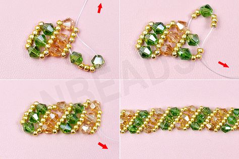 Nbeads Tutorials on How to make a Spring Color Scheme Simple Beaded Bicone Bracelet – Nbeads Bicone Beads Pattern, Bicone Bead Jewelry, Bicone Bracelet, Christian Bracelets, Beading Jewelery, Jewelry Knots, Jewelry Making Project, Beaded Crafts, Jewelry Kits