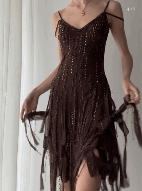 Brown Fairy Dress, Clubbing Clothes, Brown Dresses Outfit, Homecoming 2023, Tree Nymph, Short Brown Dress, Brown Silk Dress, Prom 2022, Poplar Tree