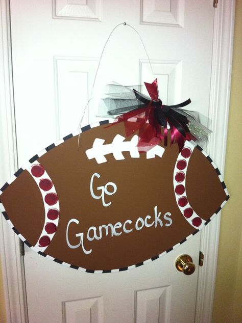 Gamecocks Wooden Door Hanger Go Gamecocks, Hanger Ideas, Wooden Door Hangers, Wooden Doors, Door Hanger, Door Hangers, Door Decorations, Christmas Bulbs, Polka Dots