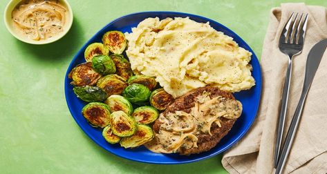 Meatloaves with Creamy Thyme Sauce Recipe | HelloFresh Hello Fresh Meatloaf With Creamy Thyme Sauce, Hello Fresh Meatloaf Recipe, Hello Fresh Meatloaf, Creamy Thyme Sauce, Thyme Sauce, Delicious Meatloaf, Chicken Tenderloin, Hello Fresh Recipes, Creamy Mushroom Sauce