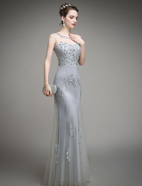 Long Silver Dress, Silver Evening Gowns, Gray Formal Dress, Silver Evening Dress, Classic Prom Dress, Grey Evening Dresses, Gown Pictures, Prom Dresses 2016, Prom Dresses 2015