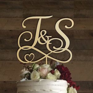 S Cake Topper, Wedding Rustic Cake, Initial Cake Topper, Wood Cake Topper Wedding, Initial Cake, Baby Boy Cake Topper, Wedding Cake With Initials, Wedding Cake Toppers Initials, Silver Cake Topper