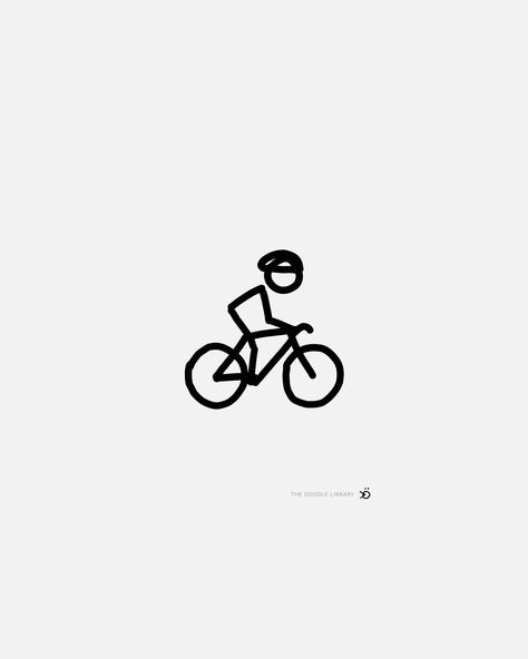 Bike Drawing Simple, Bicycle Doodle, Bike Doodle, Bike Tattoo, Bicycle Drawing, Stick Men Drawings, Bicycle Tattoo, Mountain Bike Art, Dibujo Simple