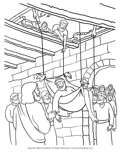 Jesus Heals The Paralytic Craft, Bible Characters Images, Jesus Heals Paralyzed Man Craft, Church Coloring Pages For Kids, Jesus Heals The Paralyzed Man, Jesus Heals Craft, Jesus Heals Paralyzed Man, Bible Story Coloring Pages, Bible Coloring Sheets