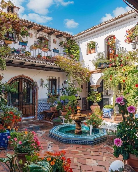 Mexico City House, Wizarding Schools, Mexican City, Beautiful Patios, City House, Central America, Mexico City, Guatemala, Flower Pots