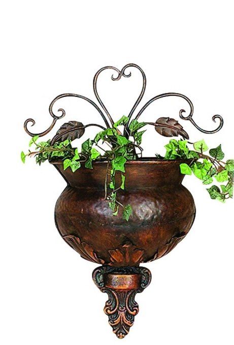 Metal Wall Planter Rare To Find Elsewhere Utility- Decor by Benzara Wall Planters Outdoor, Metal Wall Planters, Urn Planters, Tuscan Decorating, Metal Planters, Decorative Planters, Tuscan Style, New Traditional, Classic Decor