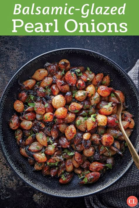 Recipes With Pearl Onions, Balsamic Glazed Onions, Boiling Onions Recipe, Red Pearl Onion Recipe, Pearled Onions Recipes, Air Fryer Pearl Onions, White Pearl Onions Recipe, Melted Onions Recipe, Pearl Onion Recipes Side Dishes