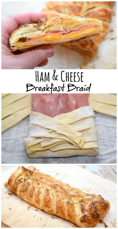 Get #BeyondTheSanwich w/this easy Ham and Cheese Breakfast Braid made with lunch meat and puff pastry and topped with poppy seeds. Perfect for breakfast, lunch, or dinner! #ad @Walmart Breakfast Braid, Ham And Cheese Breakfast, Appetizers Meat, Keto Meat, Breakfast Cheese, Easy Ham, Cheese Breakfast, Meat Appetizers, Breakfast Pastries