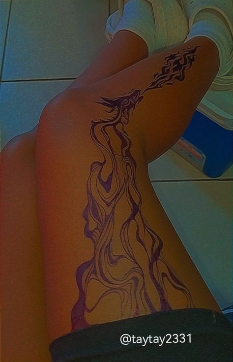 Wave Dragon breathing fire leg tattoo Tree With Birds Tattoo, Dragon Hand Tattoo, Third Eye Tattoos, Hamsa Tattoo, Tattoo Hand, Inspiration Tattoo, Fire Tattoo, Tattoo Cover Up, Tattoos Geometric