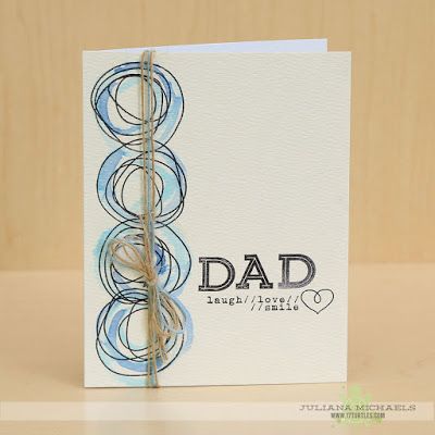 Father's Day Card | Distress Ink Watercoloring Father's Day Cards Handmade, Diy Father's Day Cards, Diy Watercolor Cards, Water Coloring, Silhouette Cards, Father's Day Cards, Alphabet Stamps, Mft Stamps, Making Paper