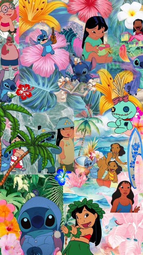 I live stich💙#stich#lilo#liloand stich #summer Stitch Collage, Disney Princes, Lilo And Stitch, Cute Wallpapers, Phone Wallpaper, Collage, Disney