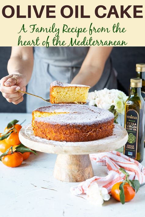 This Olive Oil Cake that tastes rich like the Mediterranean. Sharing why I love Moroccan olive oil to make my favorite olive oil cake recipe, plus tips on extra virgin olive oil and a video recipe! Italian Orange Olive Oil Cake, Semolina Olive Oil Cake, Olive Oil Honey Cake, Greek Lemon Olive Oil Cake, Easter Olive Oil Cake, Mediterranean Olive Oil Cake, Moist Olive Oil Cake Recipe, Olive Oil Bundt Cake Recipe, Gf Olive Oil Cake