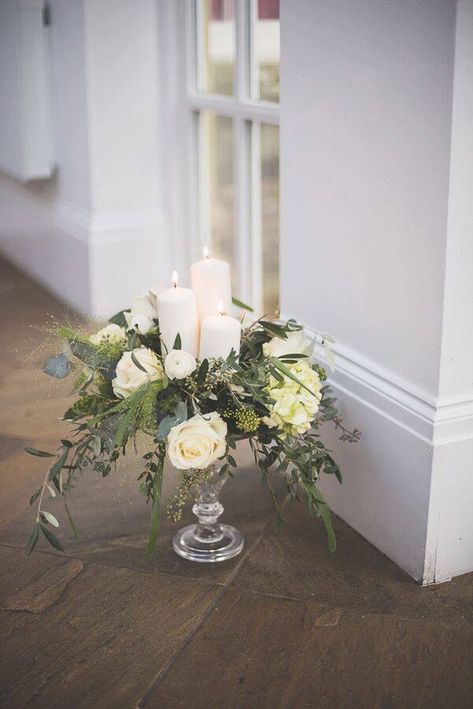 Cake Stand Centerpiece, Candle Centrepiece, 40th Anniversary Party, New Year Wedding, Gold Cake Stand, Candle Wedding Centerpieces, Cabin Wedding, Wedding Arches, North East England