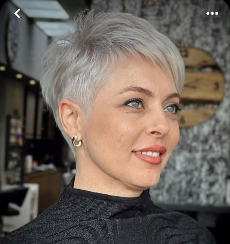 Silver Hair Pixie Haircut, Silver Pixie Haircut, Side Undercut, Super Short Pixie Cuts, Gray Pixie, Sashay Scarf, Pixie Haircut Fine, Haircut Fine Hair, Pixie Haircut Fine Hair